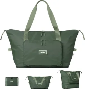 Foldable Travel Tote Bag for Women - 40L Weekender Bag with Multiple Pockets - Carry On Personal Item Travel Bag