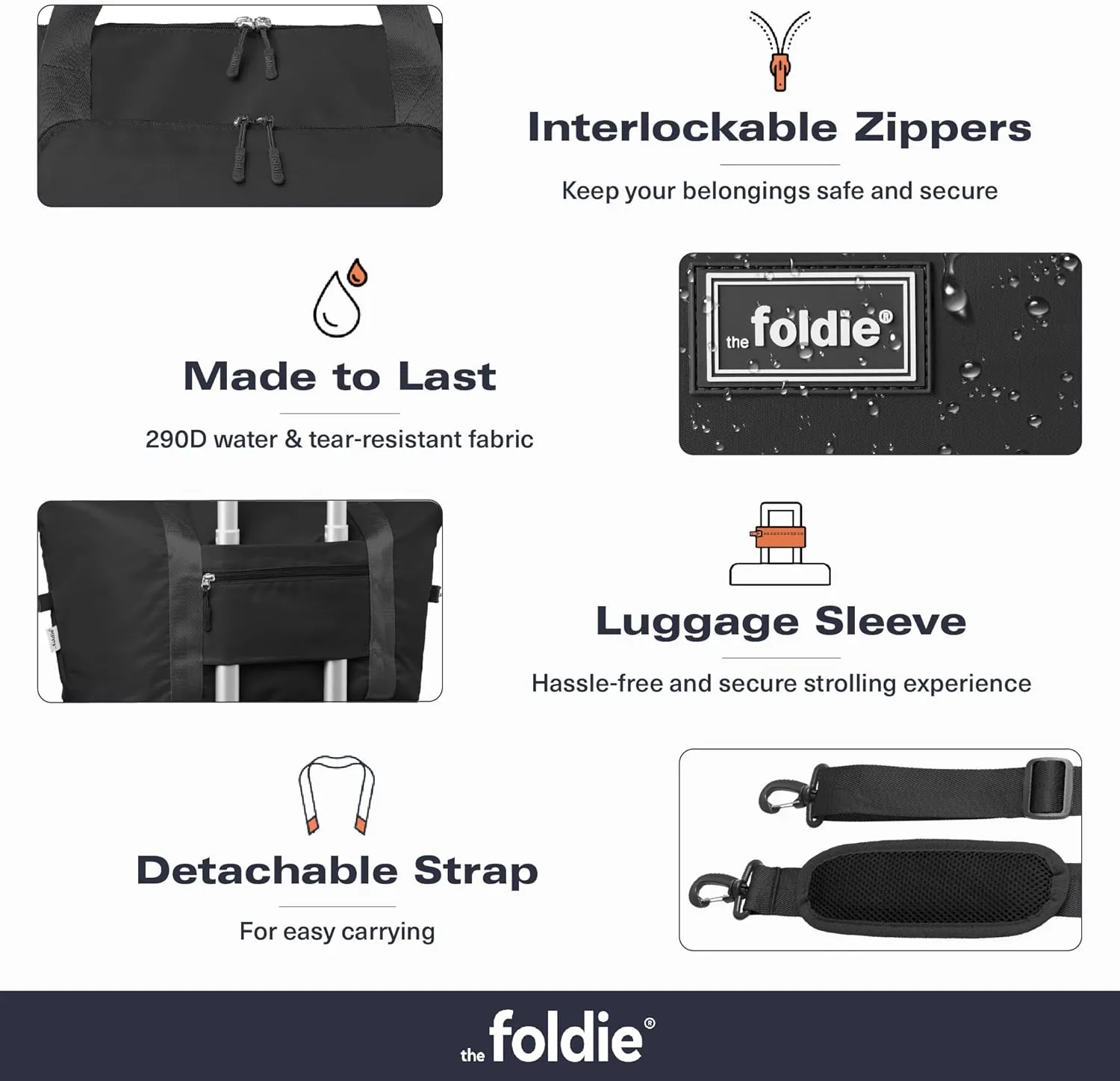 Foldable Travel Tote Bag for Women - 40L Weekender Bag with Multiple Pockets - Carry On Personal Item Travel Bag