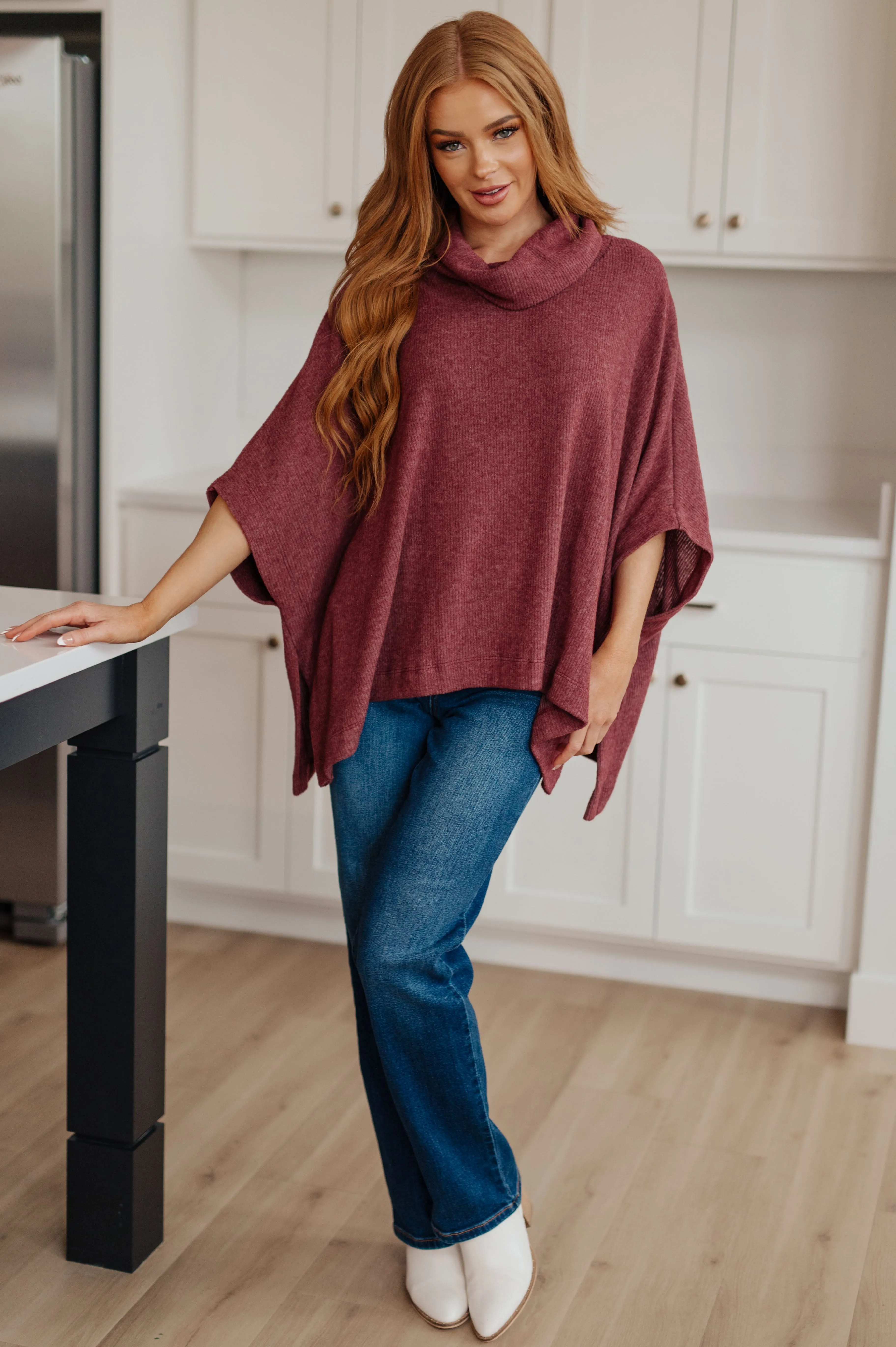 Forgive Me Cowl Neck Poncho - 10/18/2024