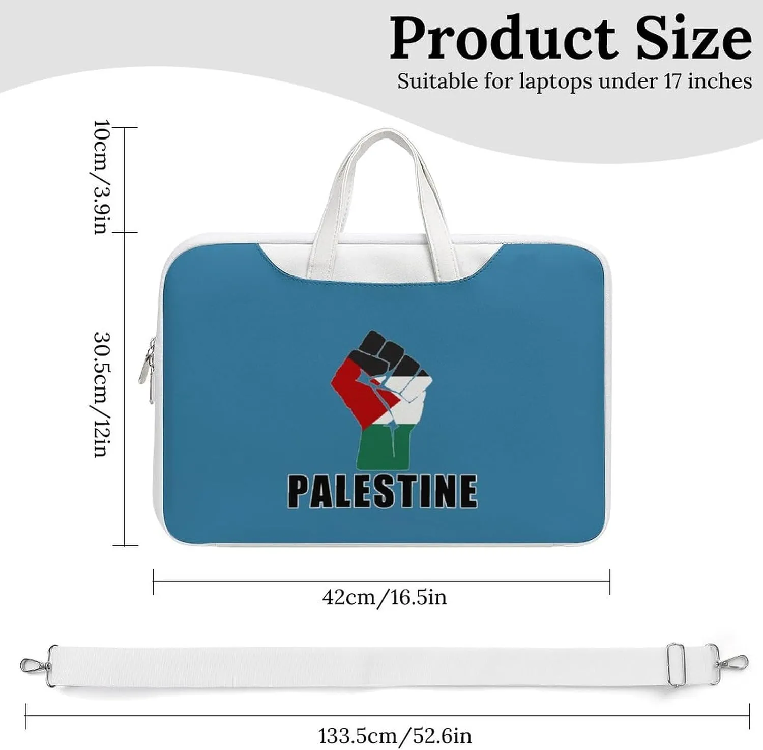 Free Palestine Palestinian Flag Leather Bag Laptop Case Slim Water Resistant Computer Bags with Handle Briefcase for Work