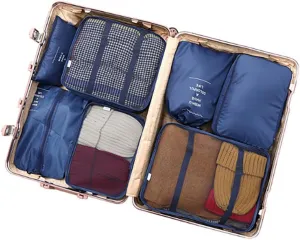 FUNSEED 7 Set Compression Packing Cubes for Travel Accessories Travel Essentials, Suitcase Luggage Organizer(Blue)