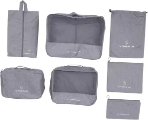 GALPADA Travel Luggage Pouches Set 7pcs Zipper Clothing Storage Pouches Waterproof Packing Cube for Business Trip