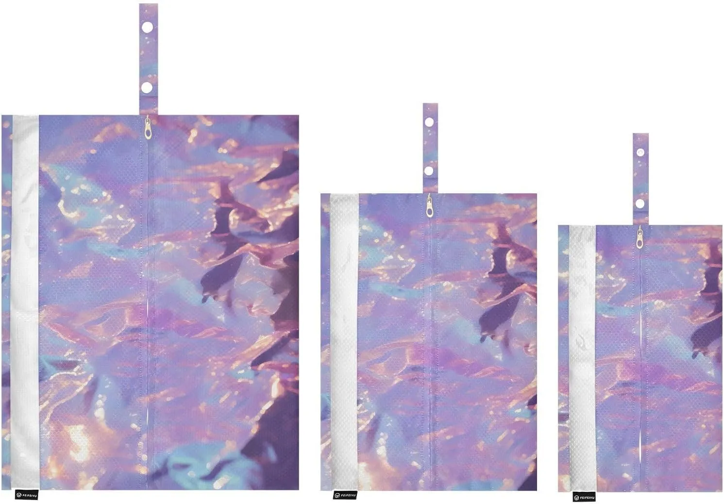 Garment Bag Closet Storage, Luggage Space Saver, Gemstone Glitter Pink Purple Yellow, Waterproof, 3 Set Travel Packing Cubes For Suitcases, Luggages Management Personnel