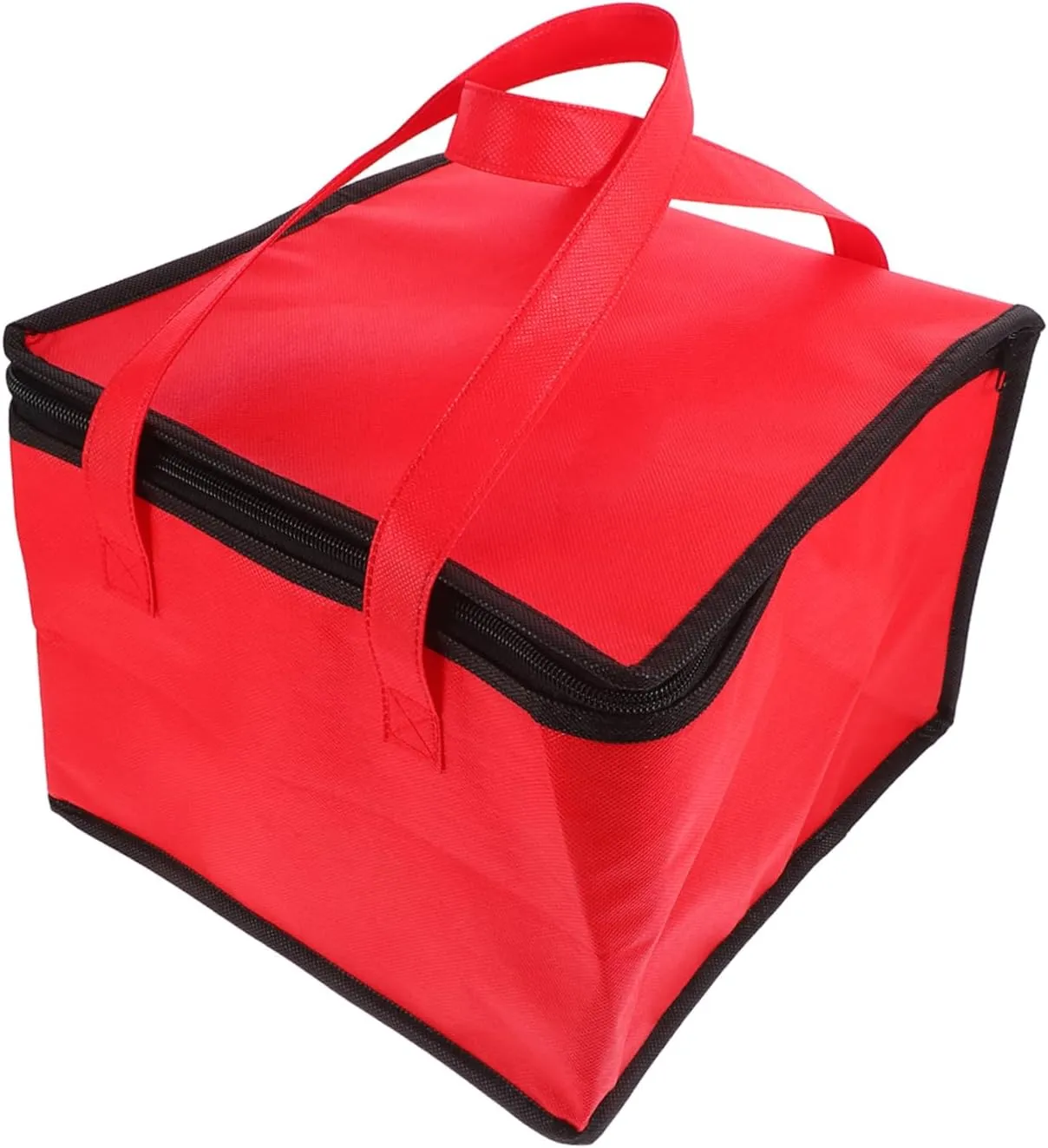 Garneck Insulated Bag for Food - Heavy Duty Pizza Tote Pouch - Foldable Grocery Bag for Restaurants and Catering Versatile Insulated Storage Red