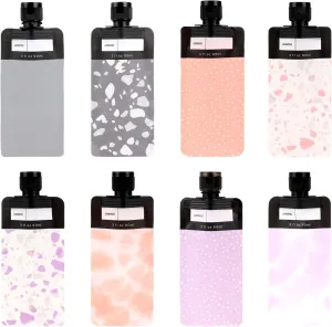 Giantree 8 Pcs Travel Pouches for Toiletries, Leak Proof Empty Squeeze Pouches, Portable Travel Fluid Makeup Packing Bag, Travel Pouches for Shampoo Conditioner Lotion Body Wash