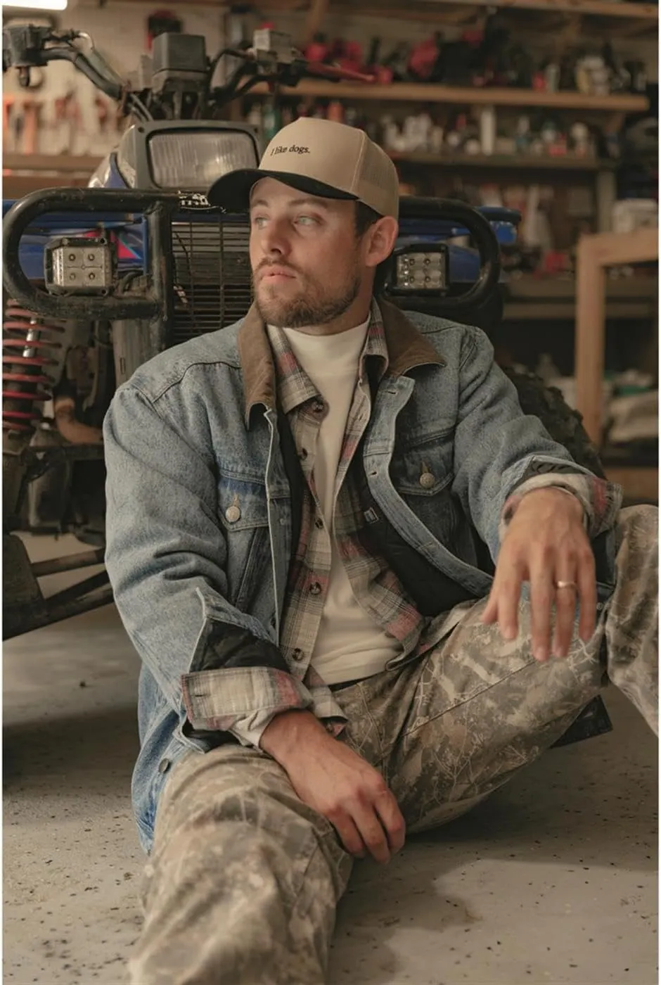 Guide Gear Mens Quilt-Lined Denim Jacket 2.0; Cotton Button Down Cowboy Jean Coat
