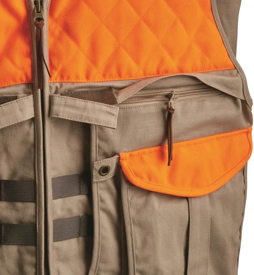 Guide Gear Men's Upland Vest for Bird Hunting, Orange with Back Game Pouch