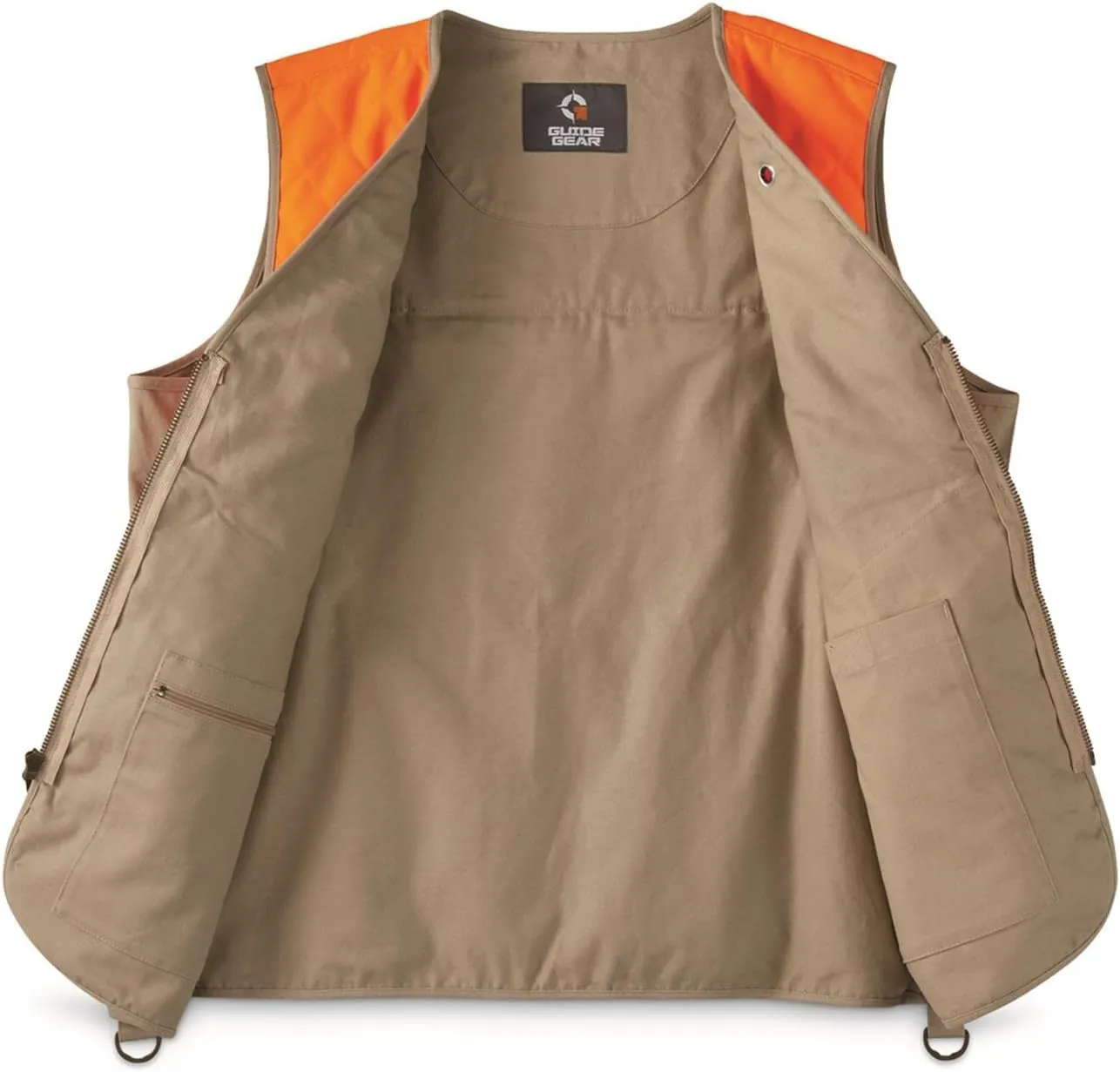 Guide Gear Men's Upland Vest for Bird Hunting, Orange with Back Game Pouch