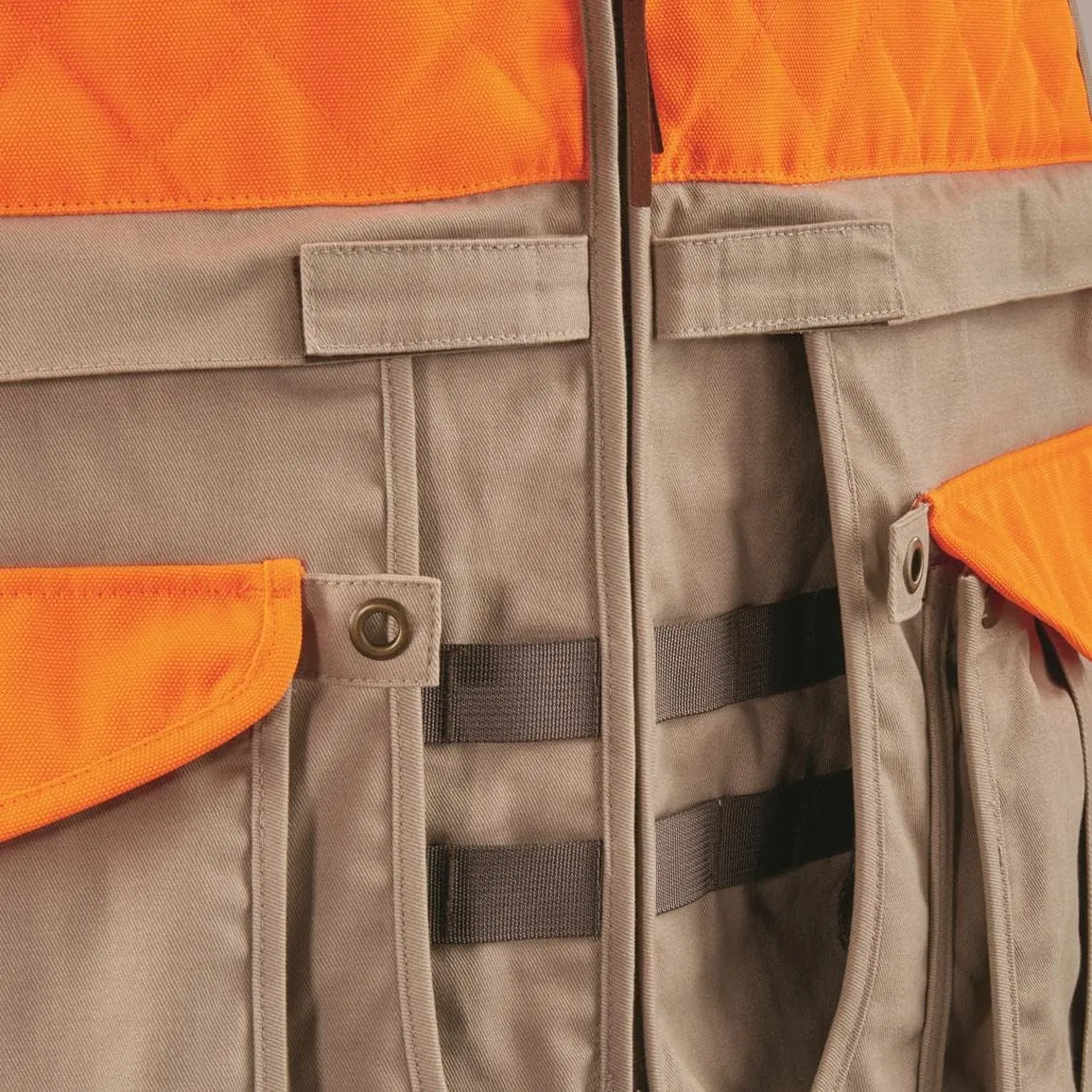 Guide Gear Men's Upland Vest for Bird Hunting, Orange with Back Game Pouch