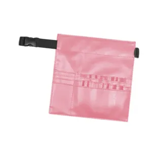 Haircut Tools Scissors Storage Bag Barber Waist Pouch PU Leather Multifunctional Waist Holder Salon Scissors Holder for Comb, Pink