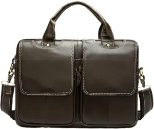Haitpant Men's Briefcases Bags Genuine Leather Laptop Bag Messenger Bag Leather Office Document Bags