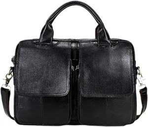 Haitpant Men's Briefcases Bags Genuine Leather Laptop Bag Messenger Bag Leather Office Document Bags