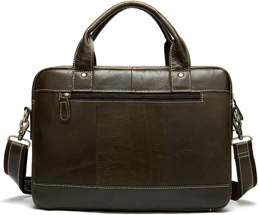 Haitpant Men's Briefcases Bags Genuine Leather Laptop Bag Messenger Bag Leather Office Document Bags