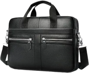 Haitpant Men's Genuine Leather Briefcase Laptop Bag Natural Leather Messenger Briefcases Bags