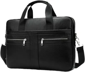 Haitpant Men's Genuine Leather Briefcase Laptop Bag Natural Leather Messenger Briefcases Bags