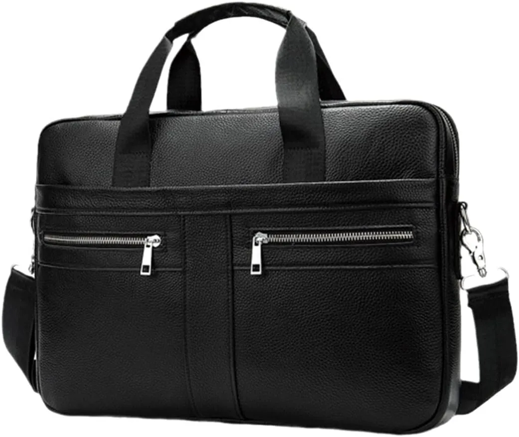 Haitpant Men's Genuine Leather Briefcase Laptop Bag Natural Leather Messenger Briefcases Bags