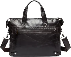 Haitpant Men's Leather Briefcases Bags Genuine Leather Laptop Shoulder Messenger Document Bags