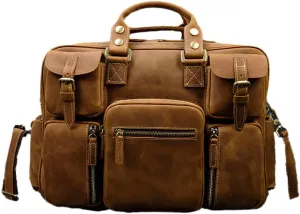 Haitpant Natural Leather Men Briefcases With Shoulder Strap Laptop Notebook Hand Bag Business Briefcase Bag