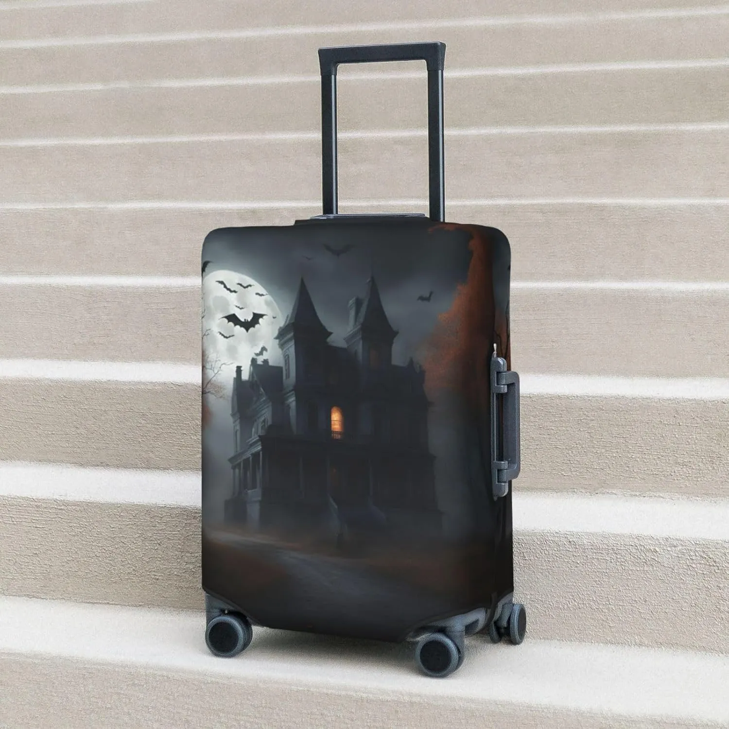Halloween Horror Print Suitcase Covers Personalized Luggage Protector Elastic Washable Travel Gear Cover