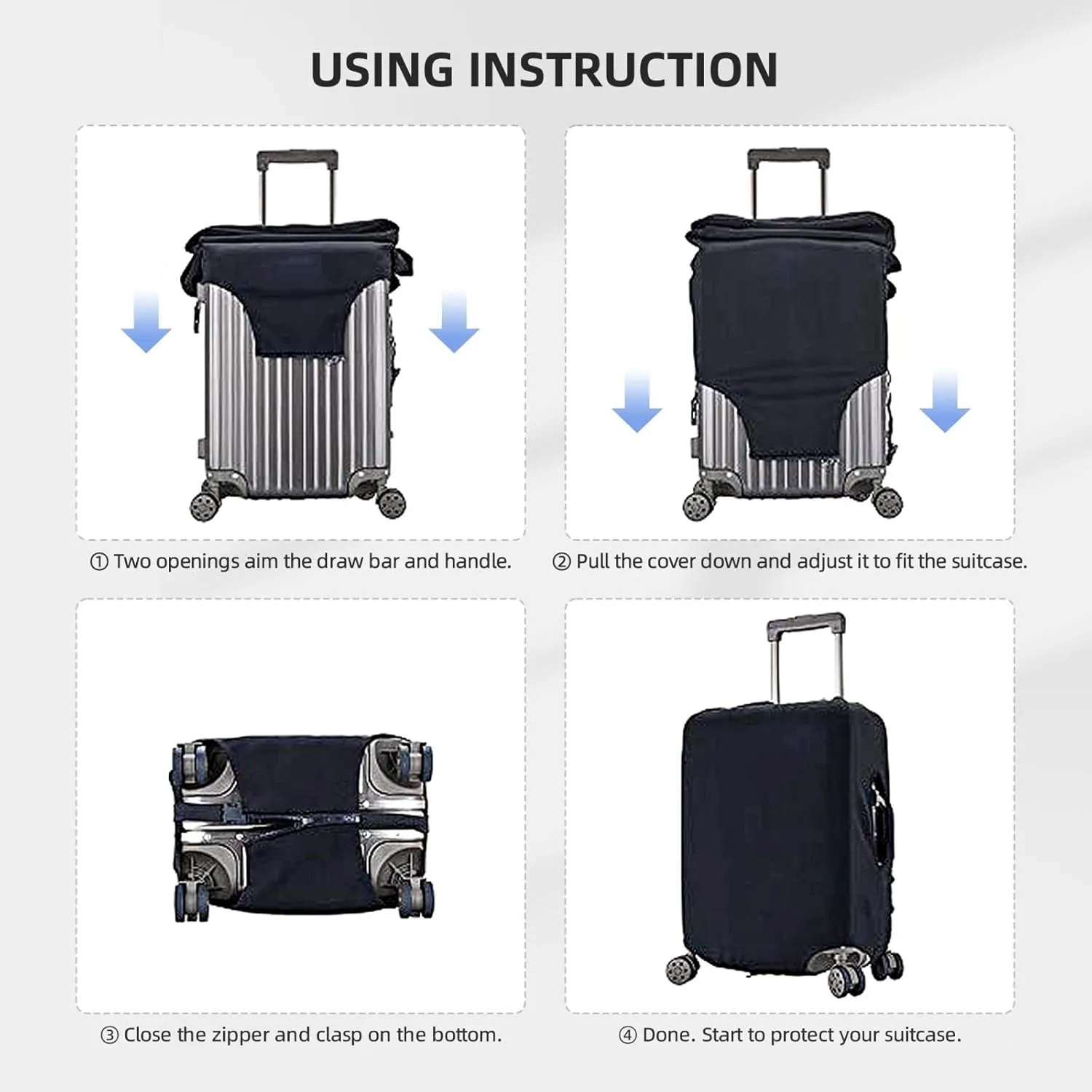 Halloween Horror Print Suitcase Covers Personalized Luggage Protector Elastic Washable Travel Gear Cover