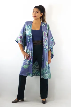 Hand Painted Silk Kimono - Floral Reef