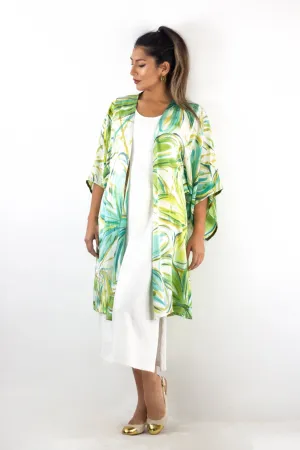 Hand Painted Silk Kimono - Flower Power