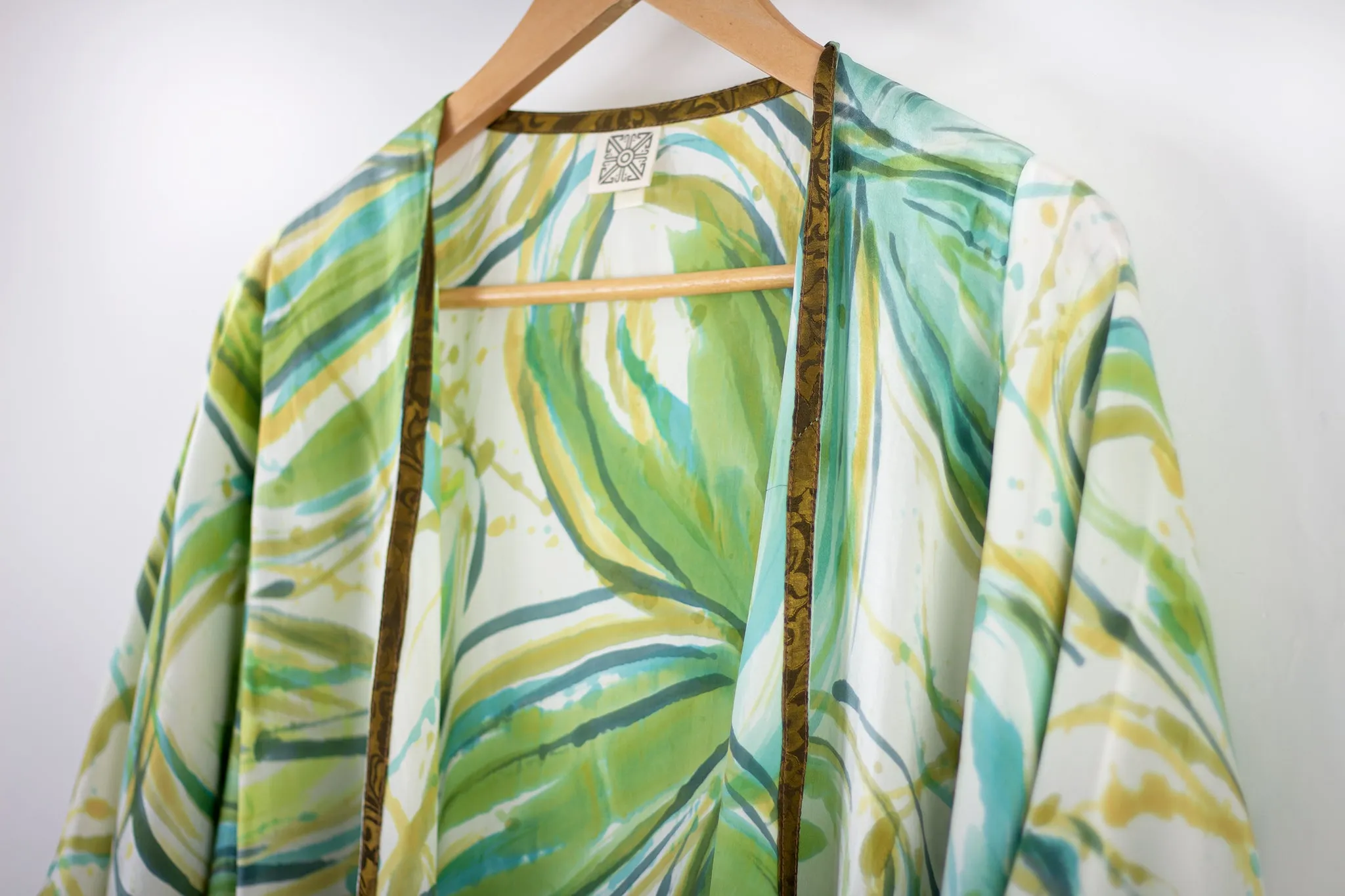 Hand Painted Silk Kimono - Flower Power