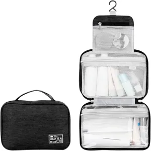 Hanging Toiletry Travel Bag,10" X 6.5" Makeup Bag Organizer,Large Capacity Foldable Portable Toiletries Travel Bag with Compartment,Waterproof Cosmetic Travel Bag,Travel Accessories
