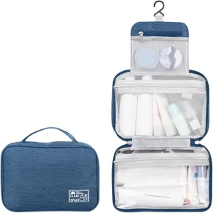 Hanging Travel Toiletry Kit,10 X 6.5 Inch Makeup Bag Large,Large Capacity Foldable Portable Travel Toiletries Bag with Compartment,Waterproof Cosmetic Travel Bag,Travel Essentials