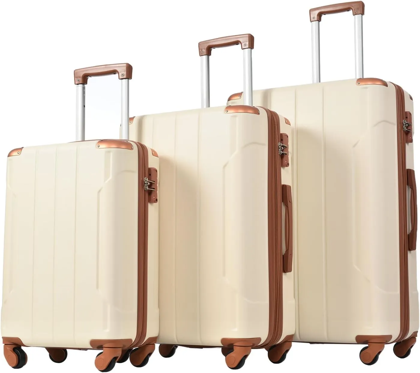 Hardshell Luggage Sets 3 Pcs Spinner Suitcase With Tsa Lock Lightweight Travel, 20" 24" 28"