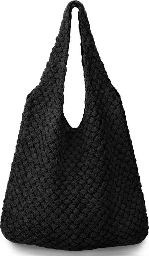 hatisan Crochet Bags for Women - Summer Beach Tote, Aesthetic Hippie Knit Bag