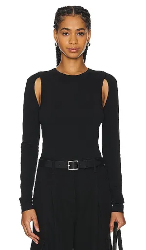 Helmut Lang Cutout Crew Tee in Black
