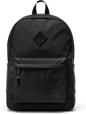Herschel Supply Co. Heritage Backpack - Work Backpacks, 16" Laptop Backpacks, College Backpack for Men and Women, Travel Carry-On Bookbag, Water Bottle Pocket, Padded Shoulder Straps, 24L, Black