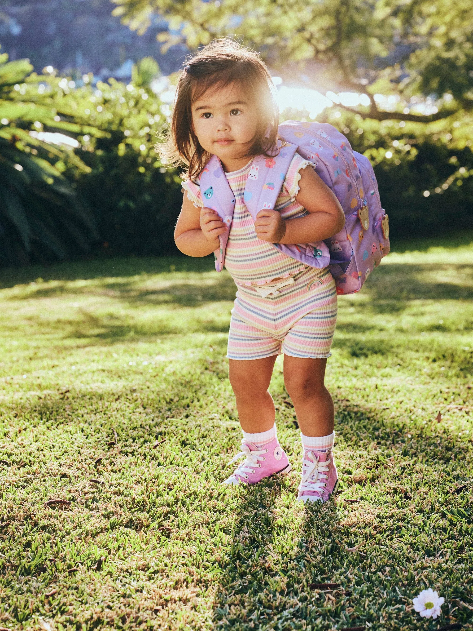 Huxbaby - Rainbow Stripe Rib Tee - HB2279W25