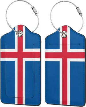 Iceland Flag Luggage Tags for Suitcases Travel Suitcase Tags with Privacy Cover Id Label
