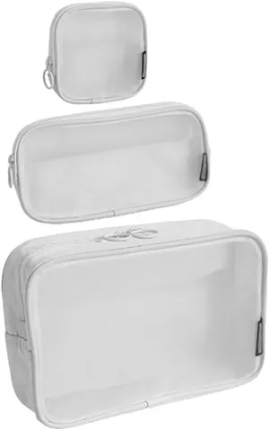 iplusmile 3pcs Makeup Bags Travel Bag Toiletry Bag Airplane Travel Essentials Travel Makeup Bag Travel Essentials for Flying Makeup Bag Travel Make up White Cloth Eye Shadow Brush