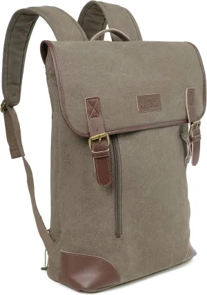 JESSIE & JAMES Vintage Canvas Concealed Carry Backpack for Women Men Large Travel Backpack OLIVE