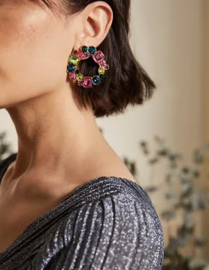 Jewelled Hoop Earrings-Multi