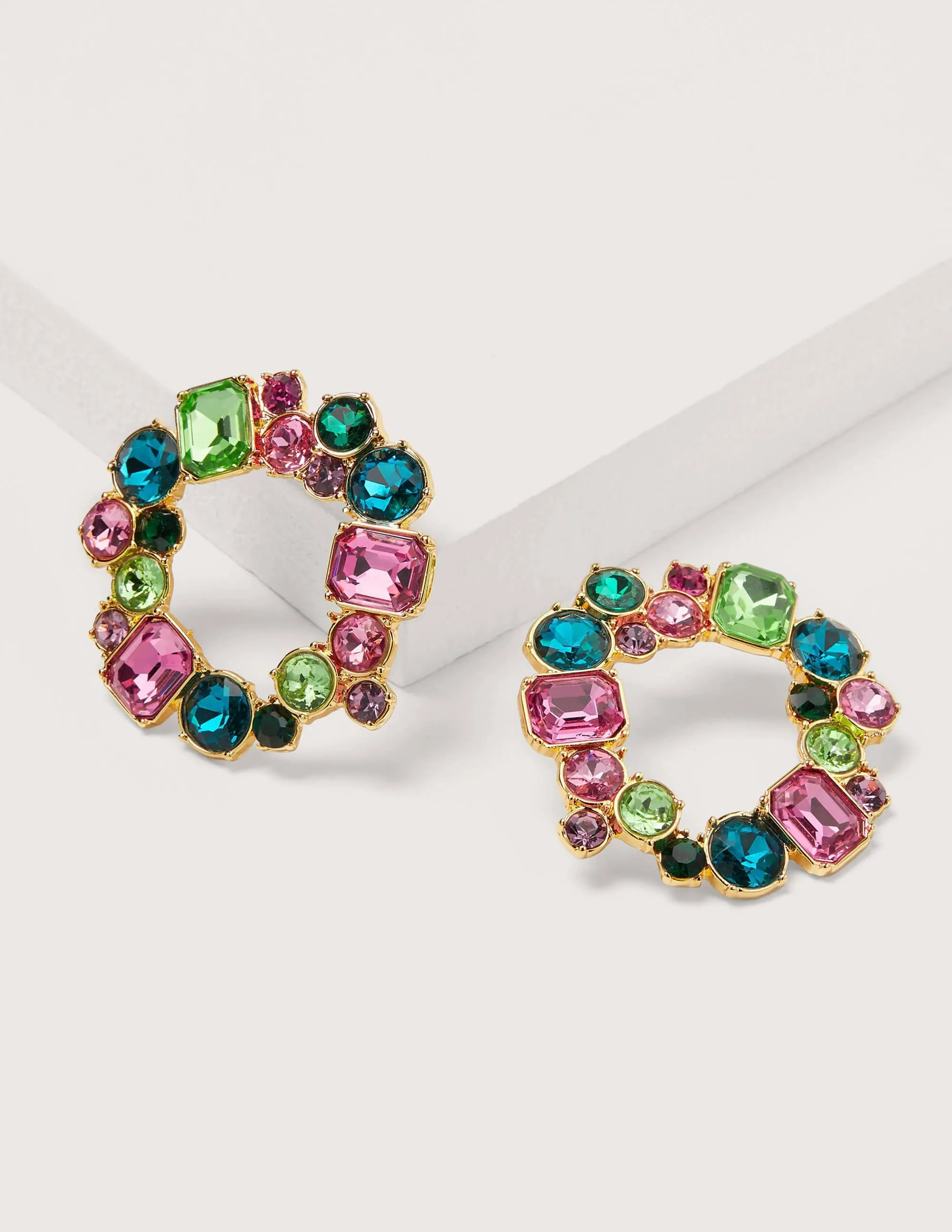 Jewelled Hoop Earrings-Multi