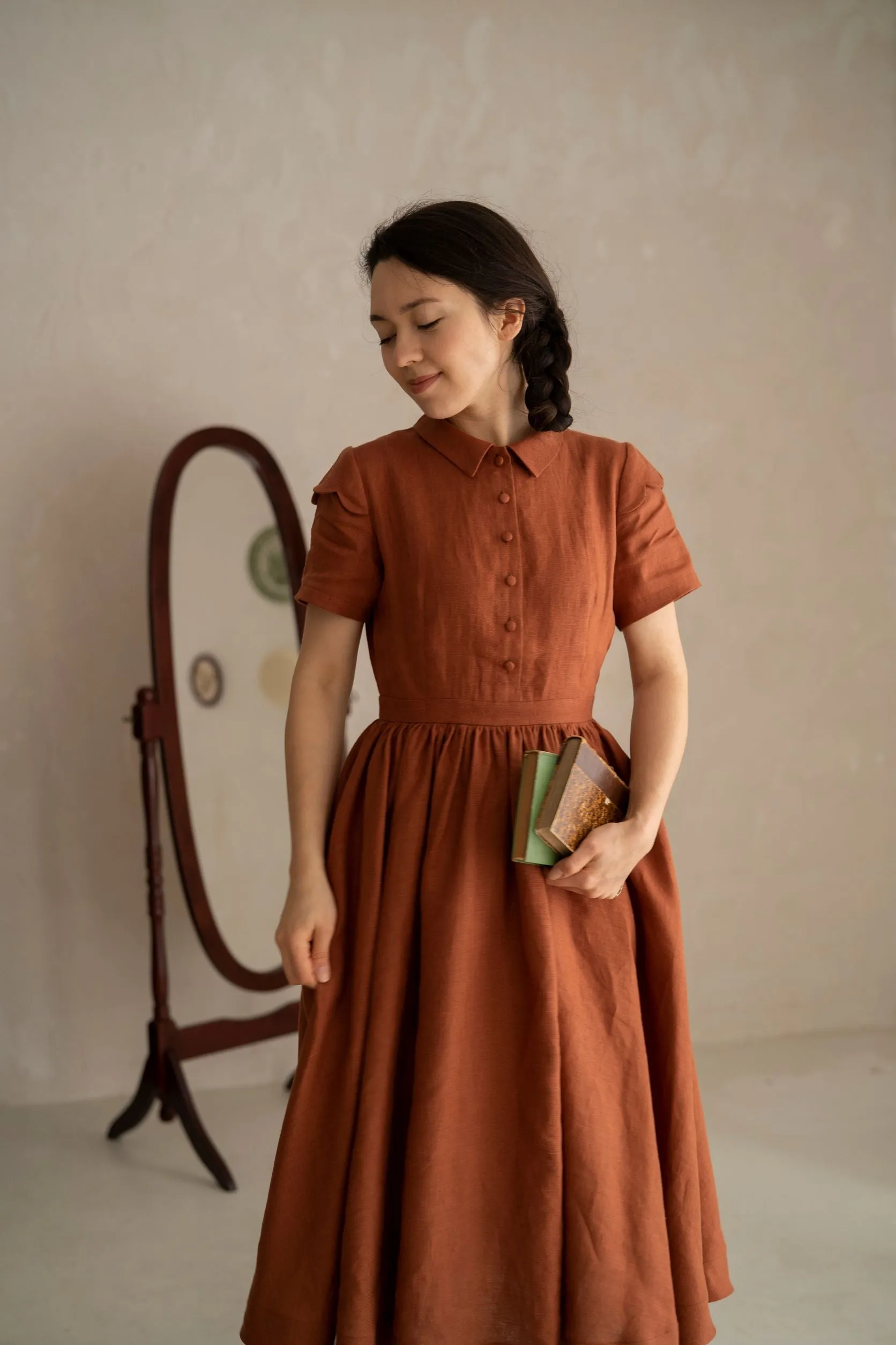 Jo Dress with short sleeves | Linen dress