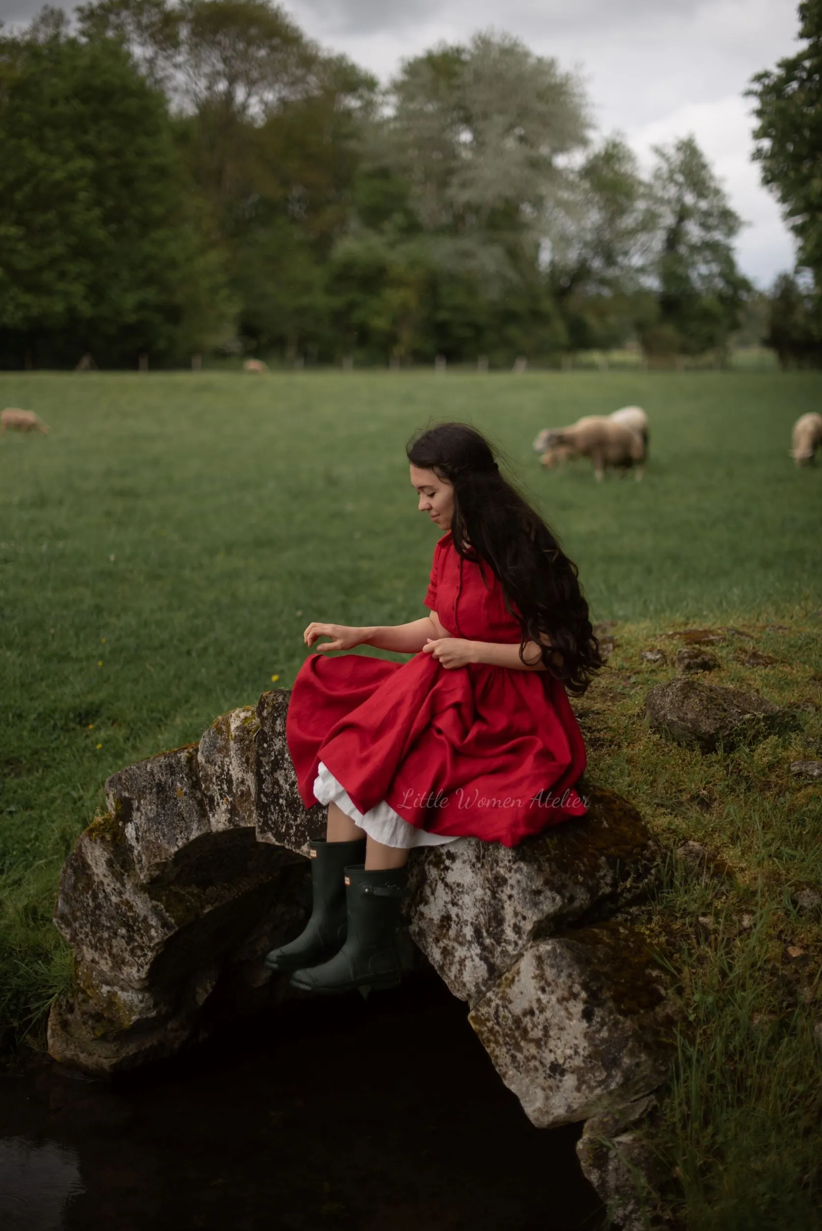 Jo Dress with short sleeves | Linen dress