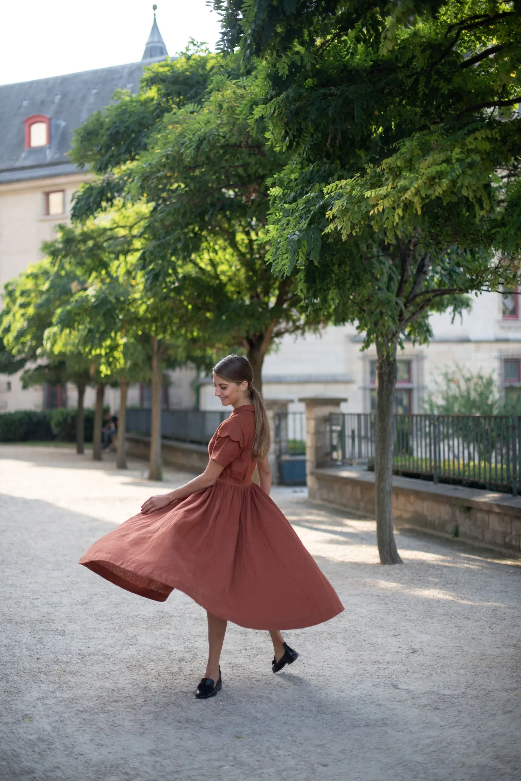Jo Dress with short sleeves | Linen dress