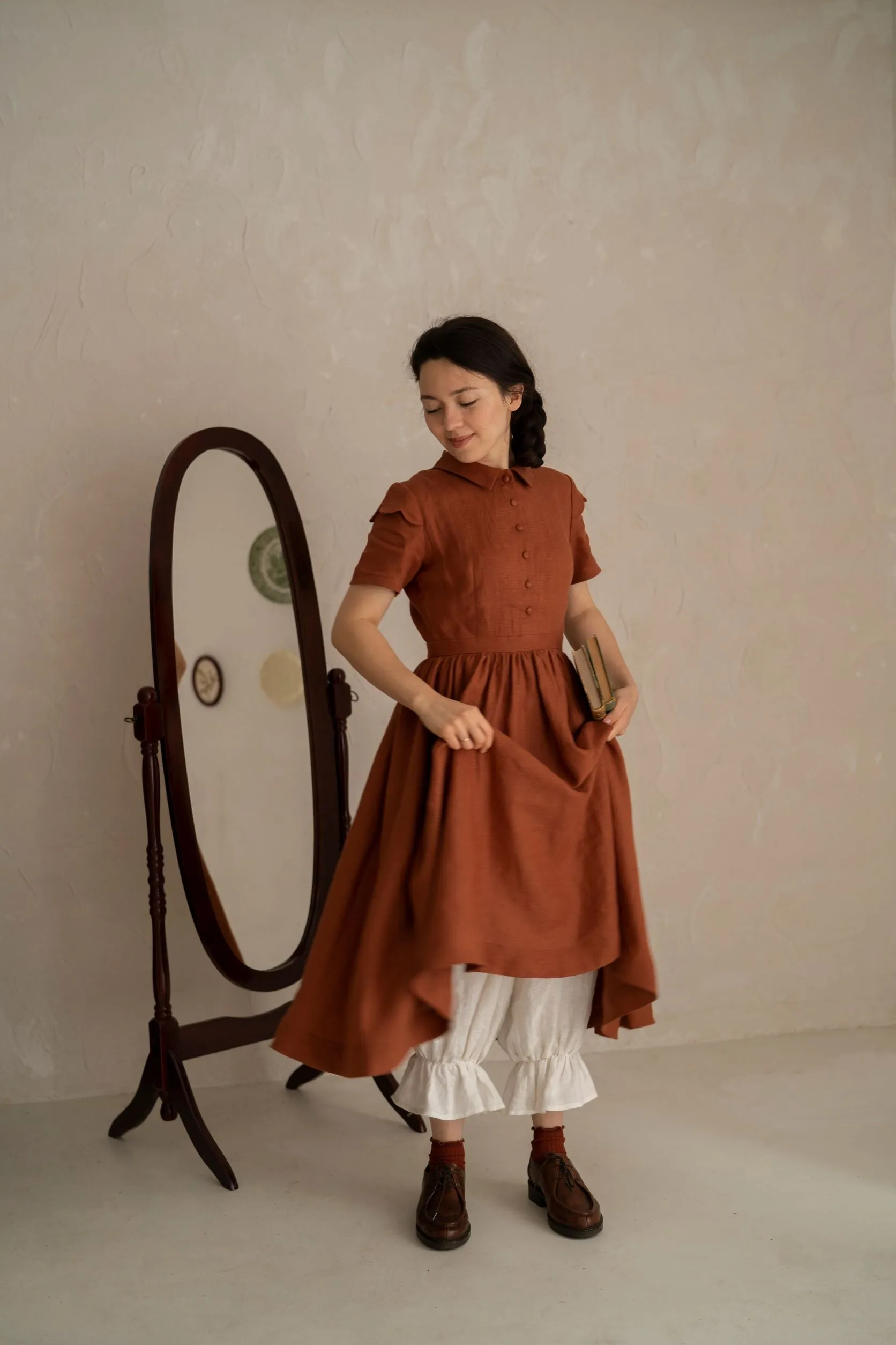 Jo Dress with short sleeves | Linen dress