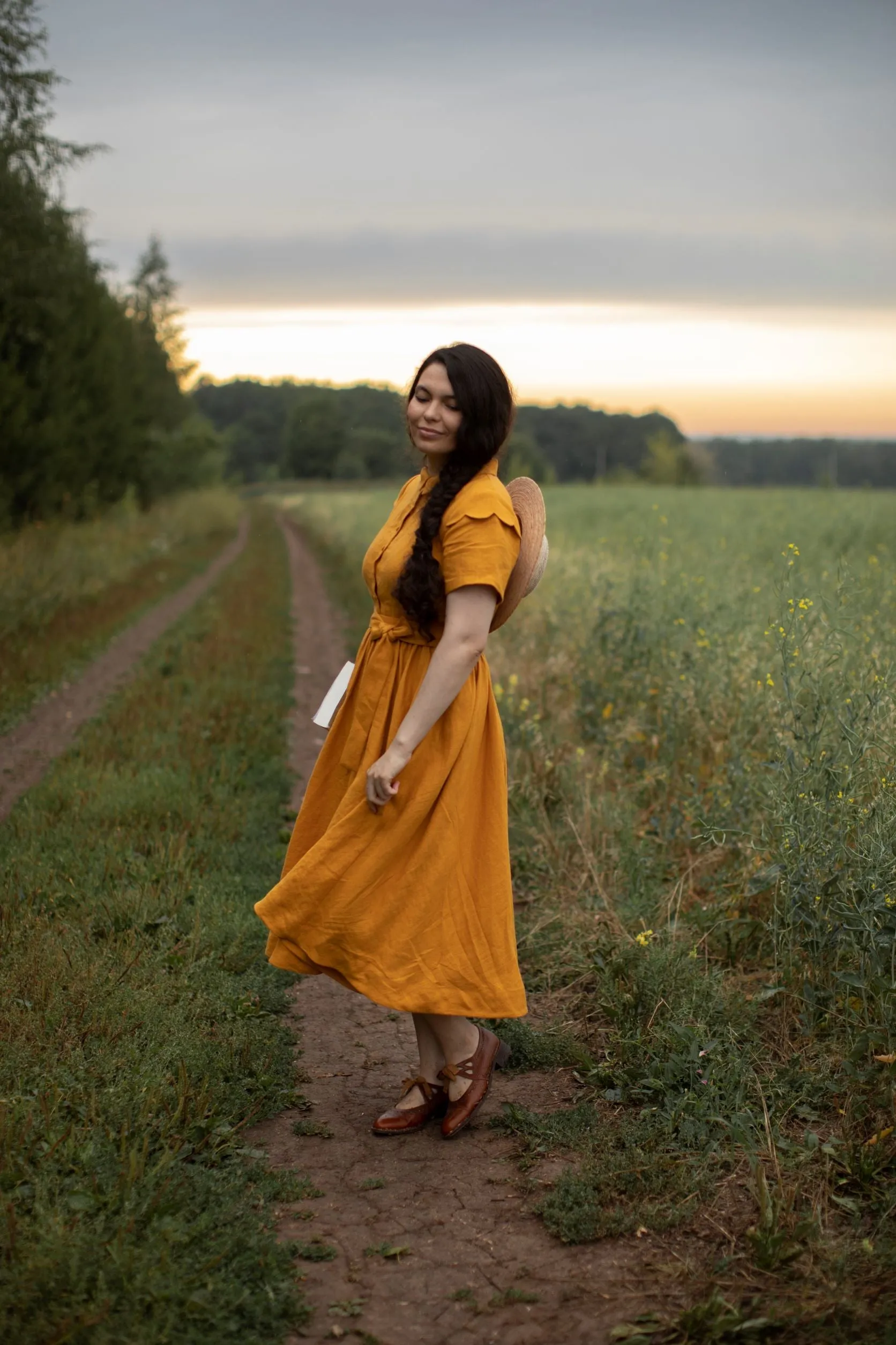 Jo Dress with short sleeves | Linen dress