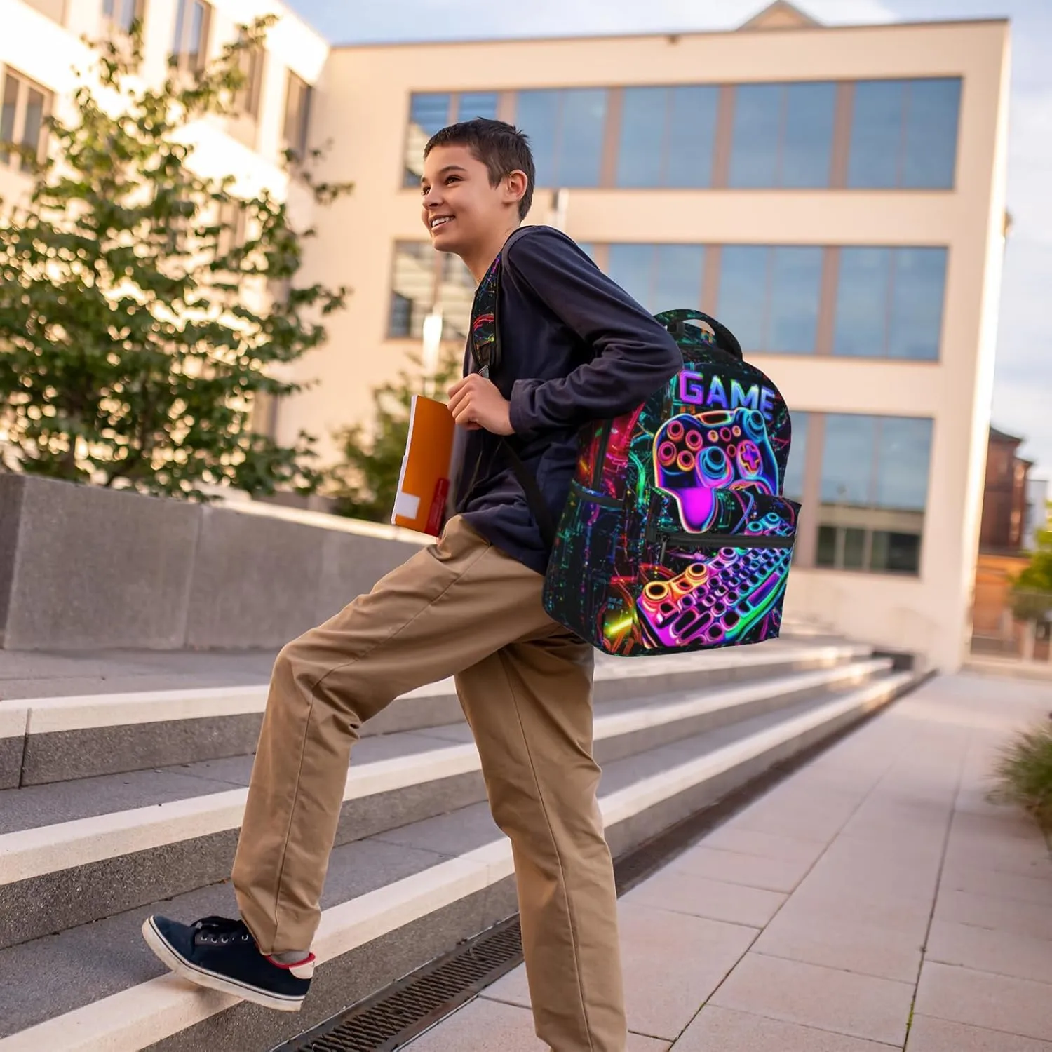 Kids Backpack Boys Game Backpacks Boys Backpack for Kids School Backpacks For Teens Elementary Middle School Bookbag for Ages 6-18 Travel Back Pack
