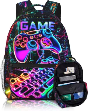 Kids Backpack Boys Game Backpacks Boys Backpack for Kids School Backpacks For Teens Elementary Middle School Bookbag for Ages 6-18 Travel Back Pack