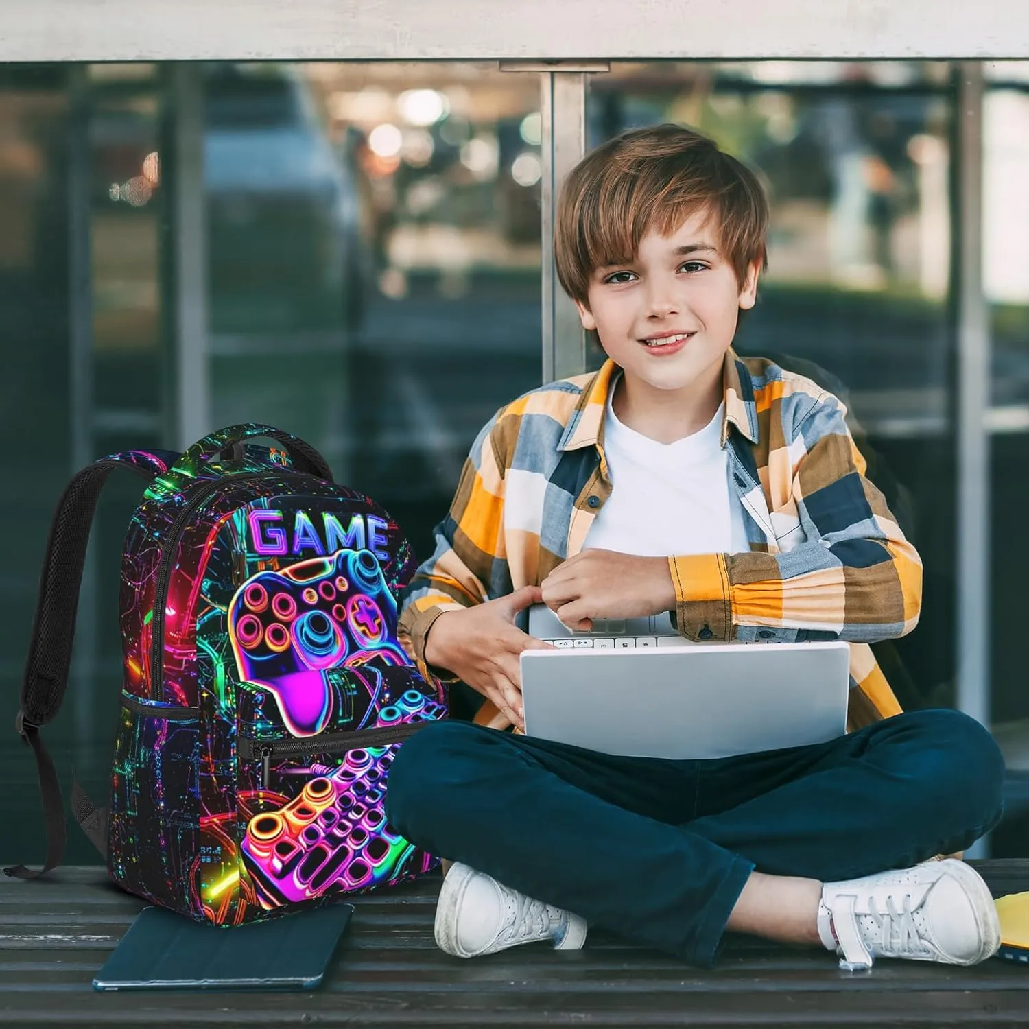 Kids Backpack Boys Game Backpacks Boys Backpack for Kids School Backpacks For Teens Elementary Middle School Bookbag for Ages 6-18 Travel Back Pack