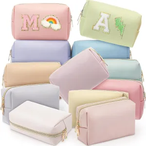 Kigeli 12 Pcs Nylon Makeup Bag Cosmetic Pouches Preppy Cosmetic Bag bulk for Women Waterproof Travel Zipper Organizer Little Outdoor Accessory Makeup Pouches Set(Morandi)