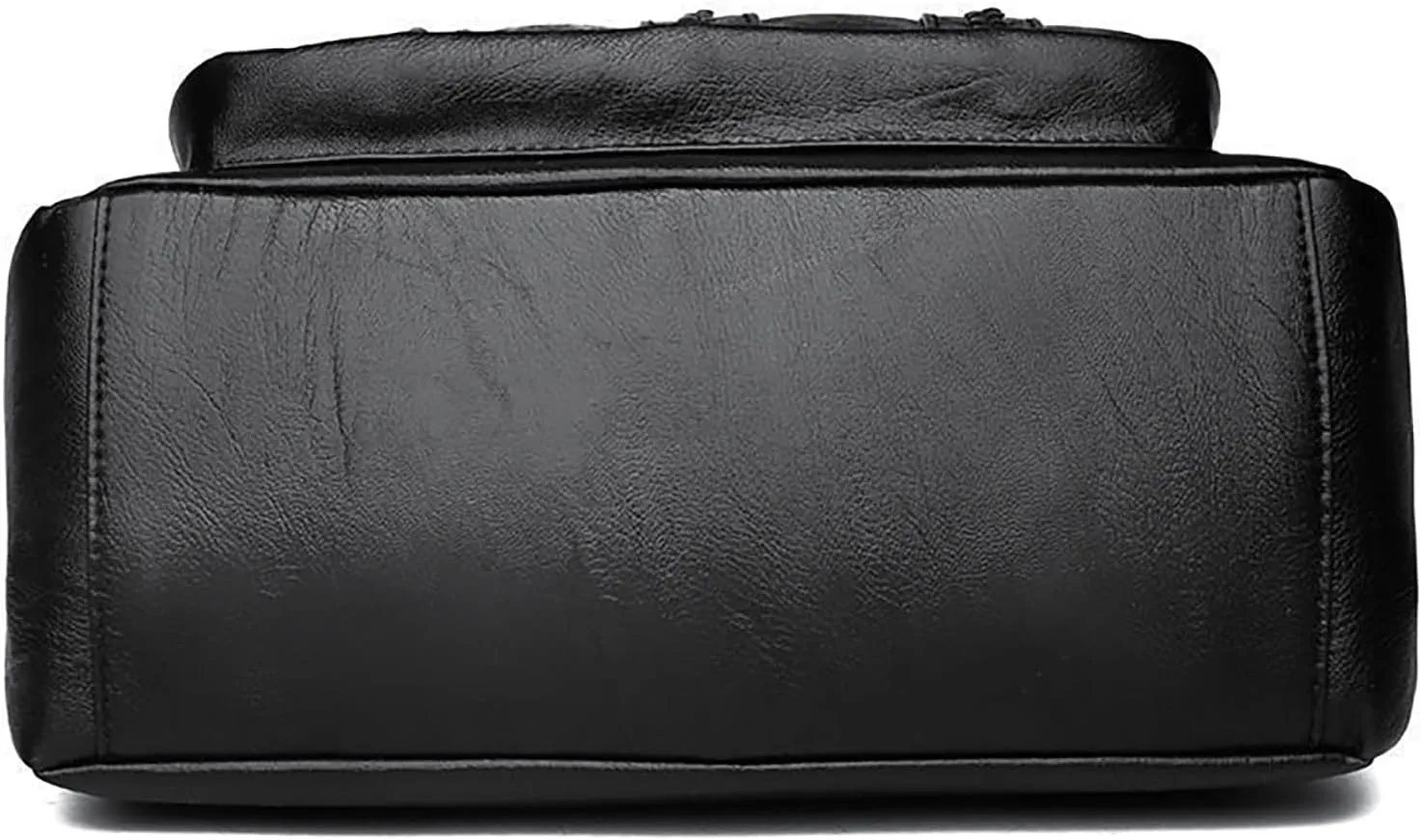 Kniting Crossbody Bag Zip Vintage PU Leather Shoulder Bag Women Pockets Purse Pack Leather Men Bags (Black, One Size)