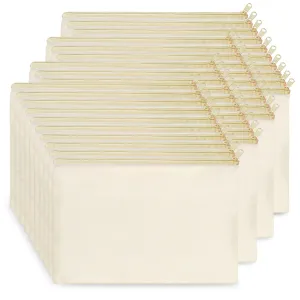 Koolmox Canvas Pouch with Zipper Bulk, 40 pcs 7.9x5.5'' Cosmetic Bag Multipurpose Makeup Pouches with Zipper Canvas Bag Large Travel Toiletry Pouch DIY Craft Purse, Blank Beige Bags Beige Zip